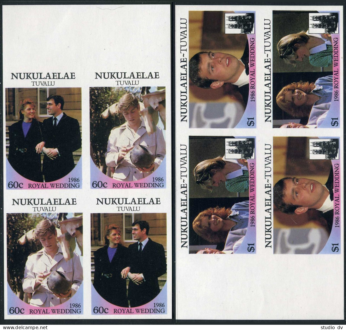 Tuvalu Nukulaelae 61-62 Imperf/2,MNH. Prince Andrew,Sarah Wedding,1986. - Tuvalu