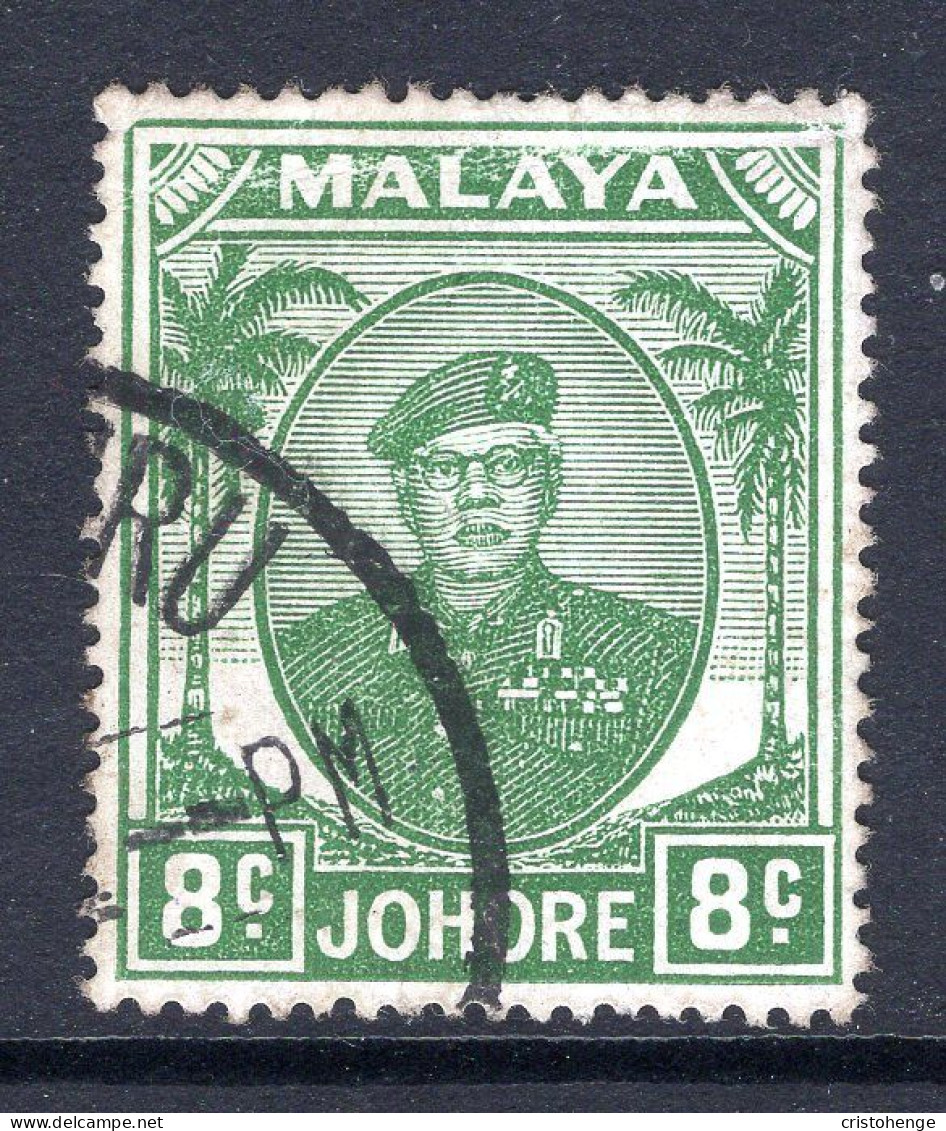 Malaysian States - Johore - 1949 Sultan Sir Ibrahim - 8c Green Used (SG 138a) - Johore