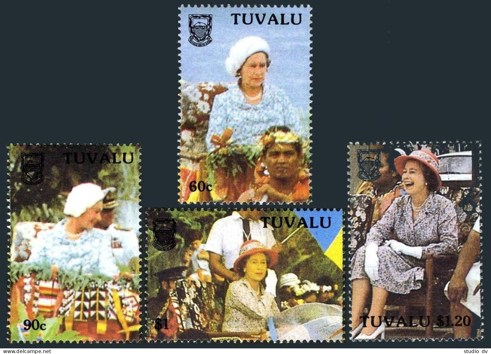 Tuvalu 507-510,MNH.Mi 528-531. National Independence,10,1988.Queen Elizabeth II. - Tuvalu (fr. Elliceinseln)
