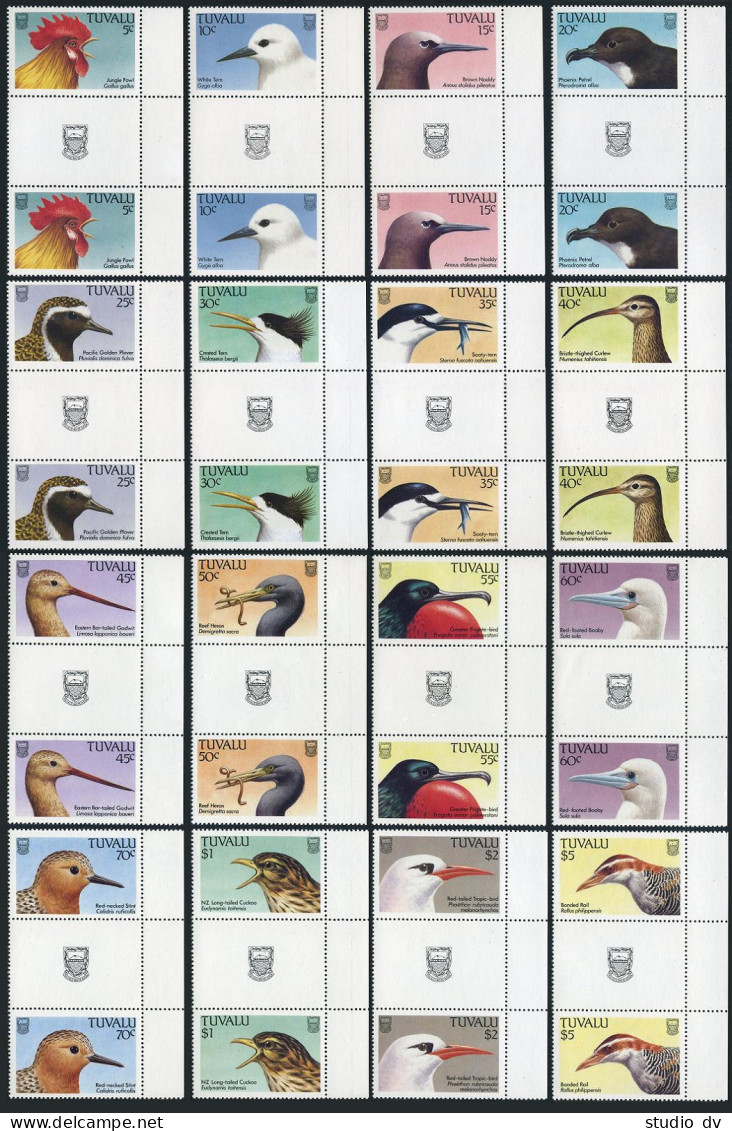 Tuvalu 469-484 Gutter,MNH.Mi 489-504. Birds 1988.Jungle Fowl,Tern,Noddy,Petrel, - Tuvalu (fr. Elliceinseln)