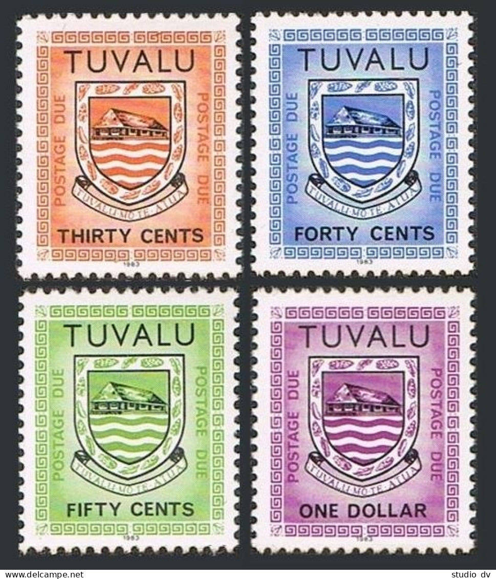 Tuvalu J6a-J9a Inscribed 1983,MNH.Michel P6c-P9c. Postage Due.Arms. - Tuvalu