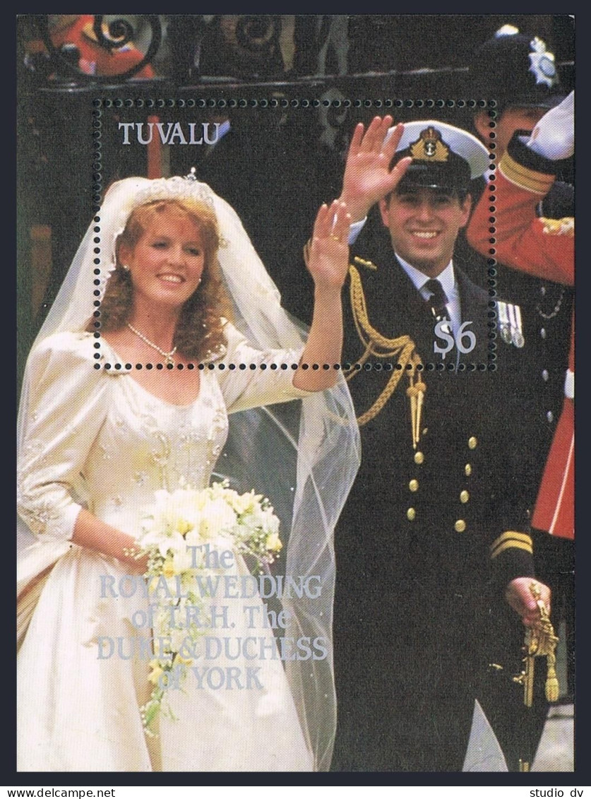 Tuvalu 381-382ab,383,MNH.Mi 377-380,Bl.18. Prince Andrew,Sarah Ferguson Wedding. - Tuvalu (fr. Elliceinseln)