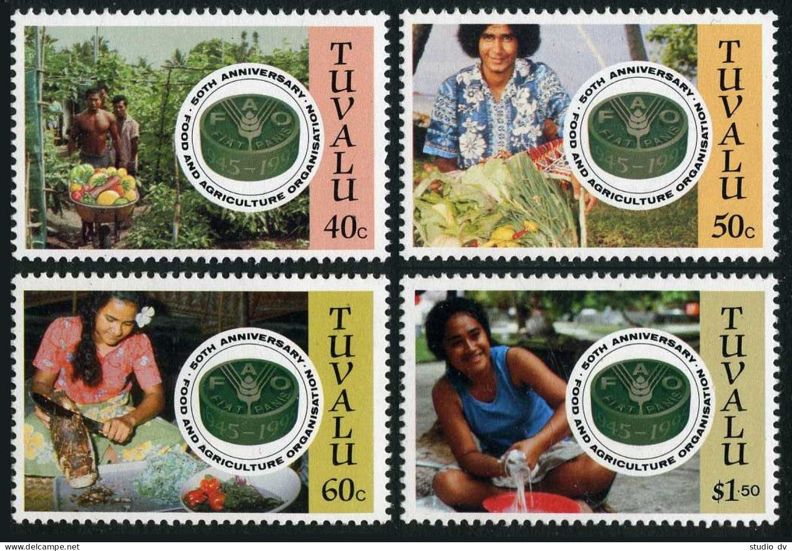 Tuvalu 689-692, MNH. Michael 713-716. FAO, 50th Ann. 1995. Vegetables. - Tuvalu