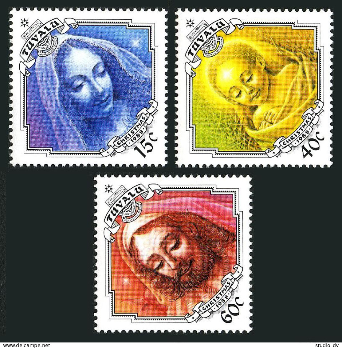 Tuvalu 511-513, MNH. Michel 532-534. Christmas 1988. Mary, Christ Child, Joseph. - Tuvalu