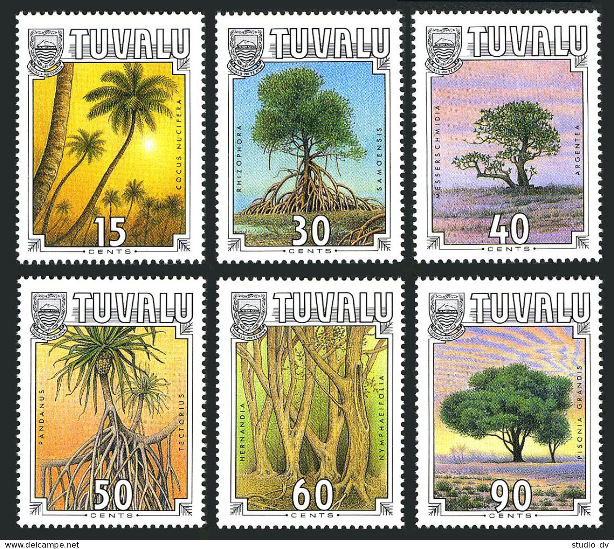 Tuvalu 533-538,MNH.Michel 554-559. Tropical Trees 1990. - Tuvalu