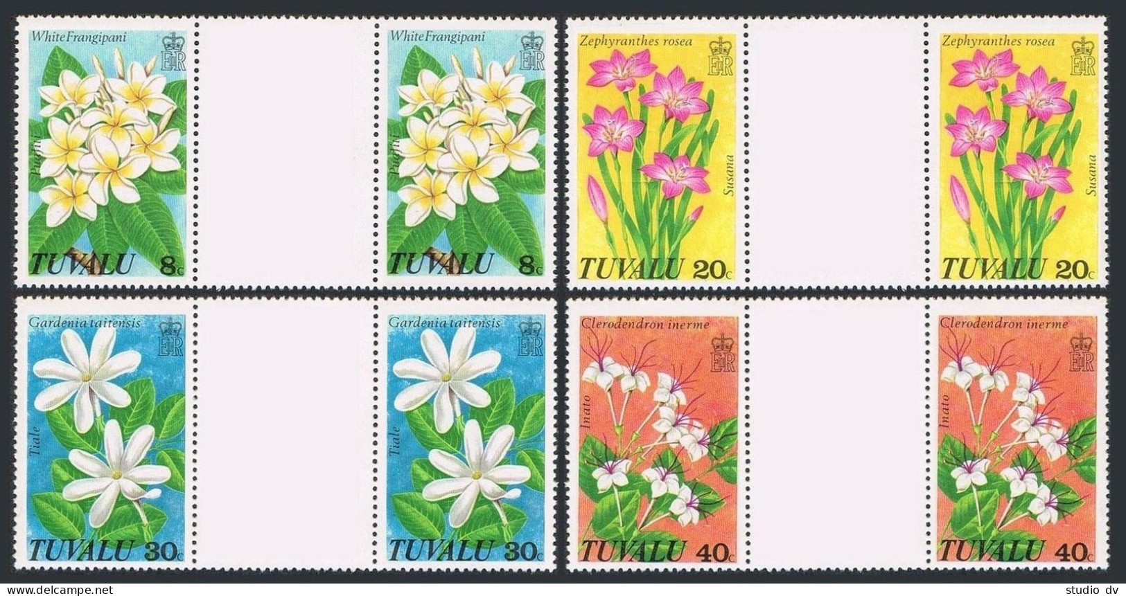 Tuvalu 92-95 Gutter,MNH.Michel 92-95. Wild Flowers 1978. - Tuvalu