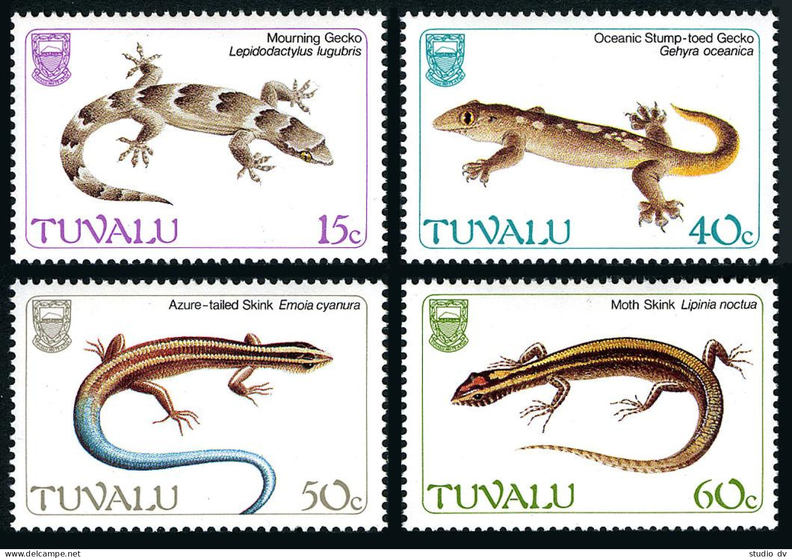 Tuvalu 384-387,MNH.Michel 382-385. Geckos 1986.Mourning Gecko,Skinks. - Tuvalu