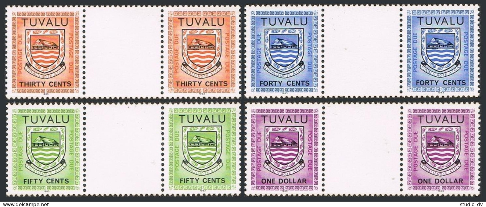 Tuvalu J6a-J9a Gutter Pair,inscribed 1983,MNH. Postage Due.Arms. - Tuvalu