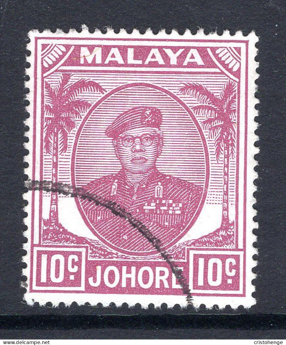 Malaysian States - Johore - 1949 Sultan Sir Ibrahim - 10c Magenta Used (SG 139) - Johore