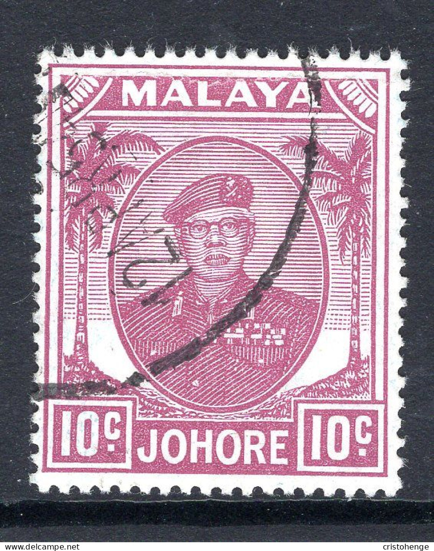 Malaysian States - Johore - 1949 Sultan Sir Ibrahim - 10c Magenta Used (SG 139) - Johore