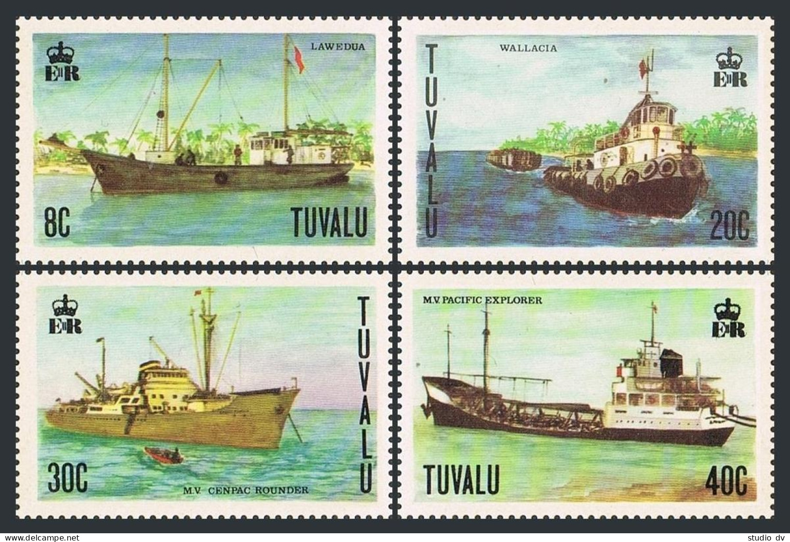Tuvalu 77-80, MNH. Michel 62-65. Ships 1978. Lawedua, Tug Walllacia, Freighter. - Tuvalu