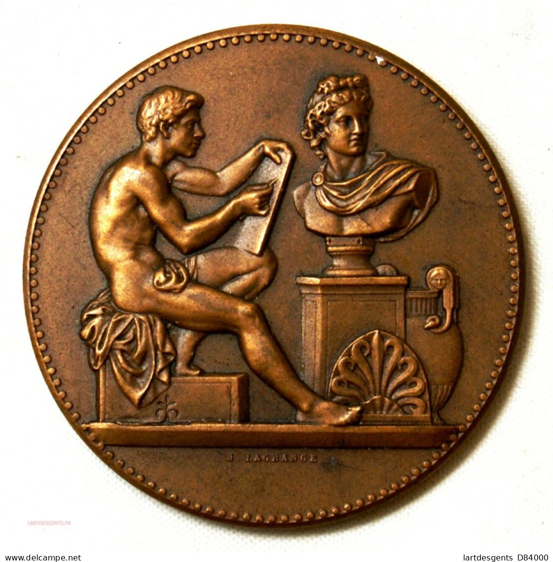 Médaille Bronze Ville De Paris, BEAUX ARTS Par J. LAGRANGE - Professionnels / De Société