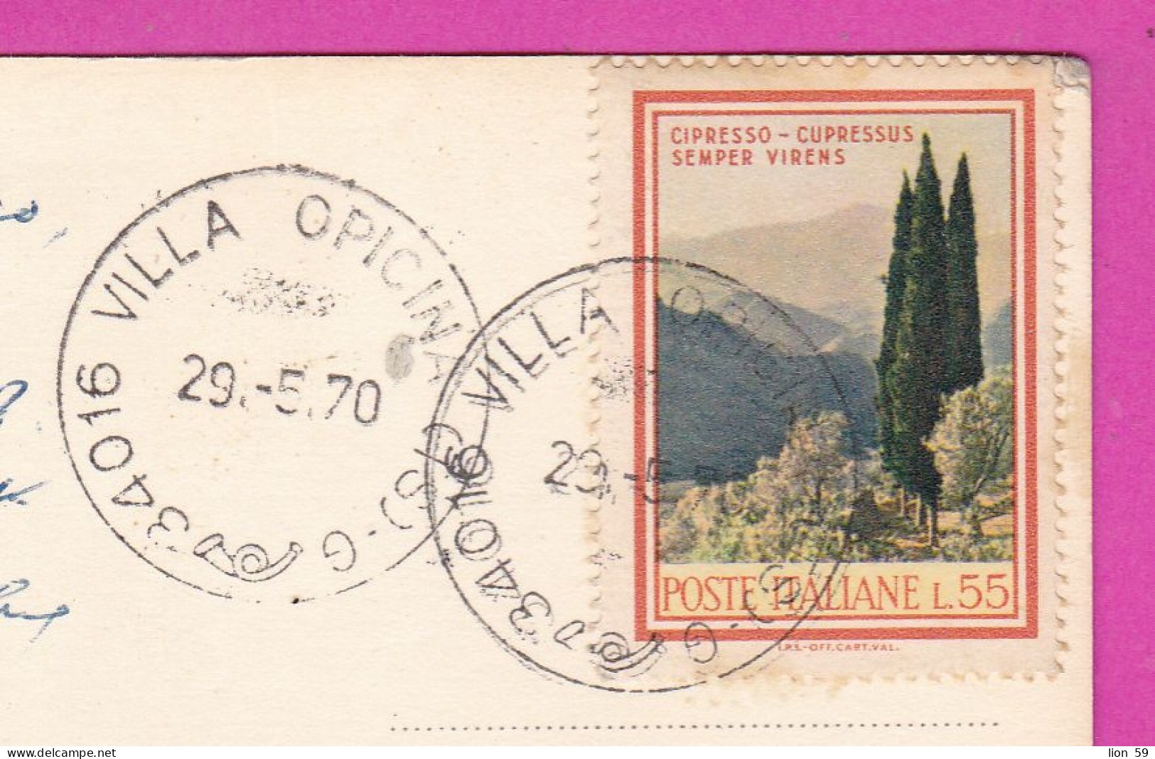 294056 / Italy - TRIESTE Faro Della Vittoria Castello Di Miramare PC 1970 Villa Opicana USED 55 L TREE Cupressus Semperv - 1961-70: Storia Postale