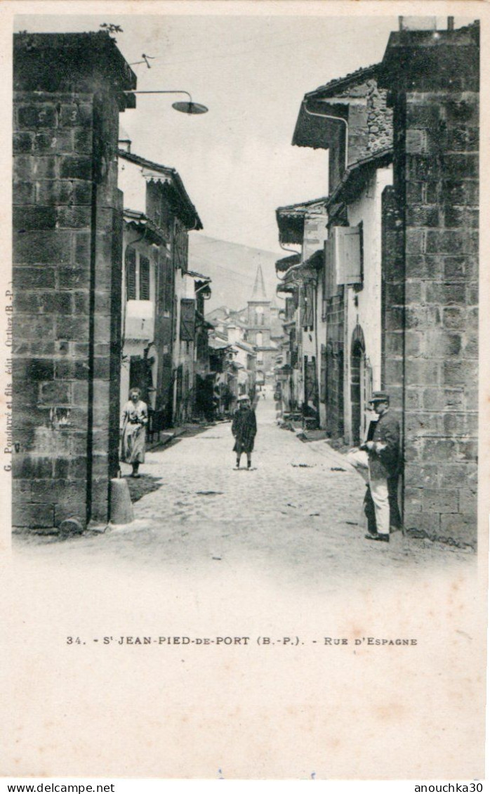 64 CPA  SAINT JEAN PIED DE PORT RUE D'ESPAGNE - Saint Jean Pied De Port