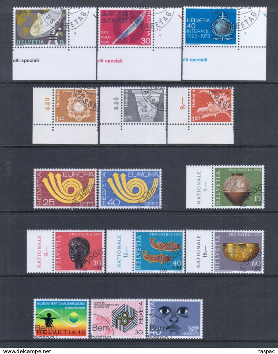 Switzerland 1973 Complete Year Set - Used (CTO) - 34 Stamps (please See Description) - Gebruikt