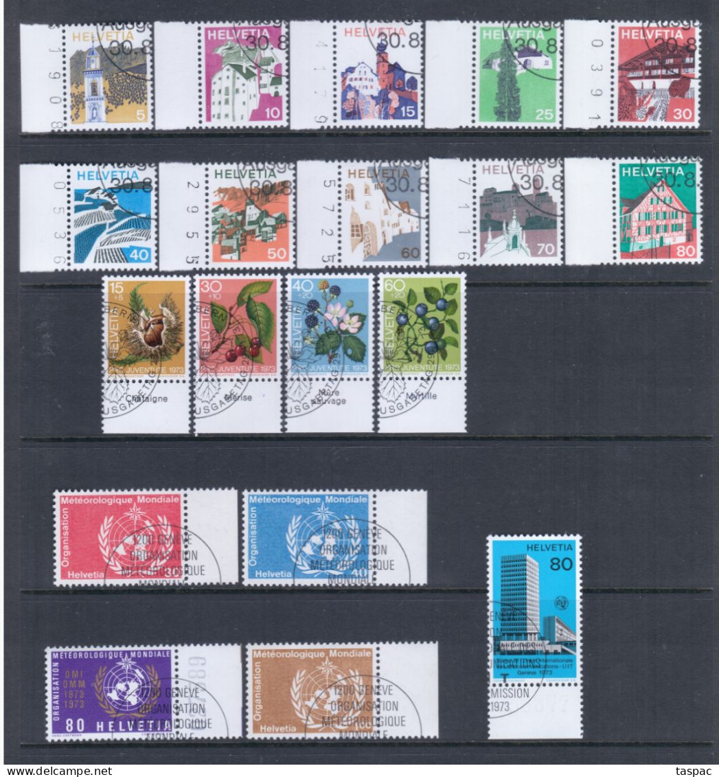 Switzerland 1973 Complete Year Set - Used (CTO) - 34 Stamps (please See Description) - Usati