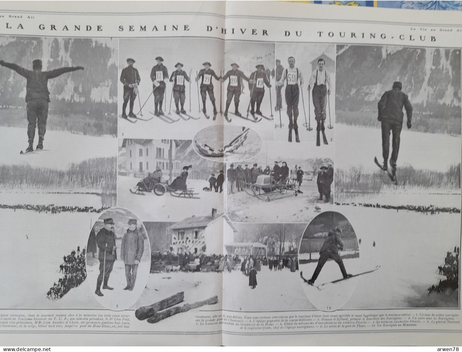 LA VIE AU GRAND AIR N° 542 /1909 LUTTE BOXE 1er CIRCUIT AUTOMOBILE CHAMONIX SAUT A SKI LUCIEN PETIT BRETON ETC .... - 1900 - 1949