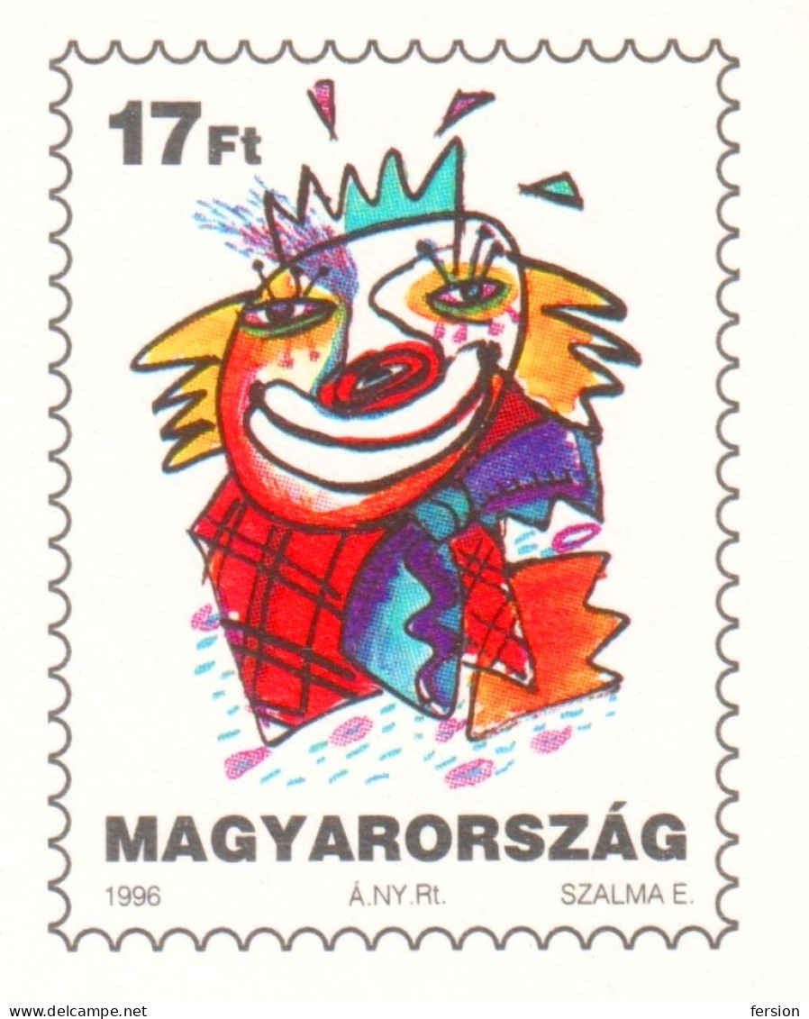 CLOWN / 1996 - HUNGARY - CIRCUS Festival BUDAPEST  - STATIONERY - POSTCARD - FDC - Circo