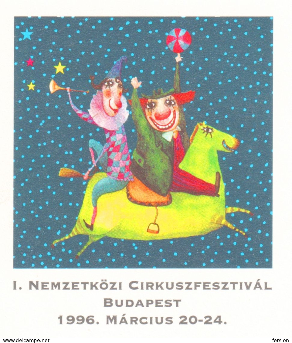 CLOWN / 1996 - HUNGARY - CIRCUS Festival BUDAPEST  - STATIONERY - POSTCARD - FDC - Cirque