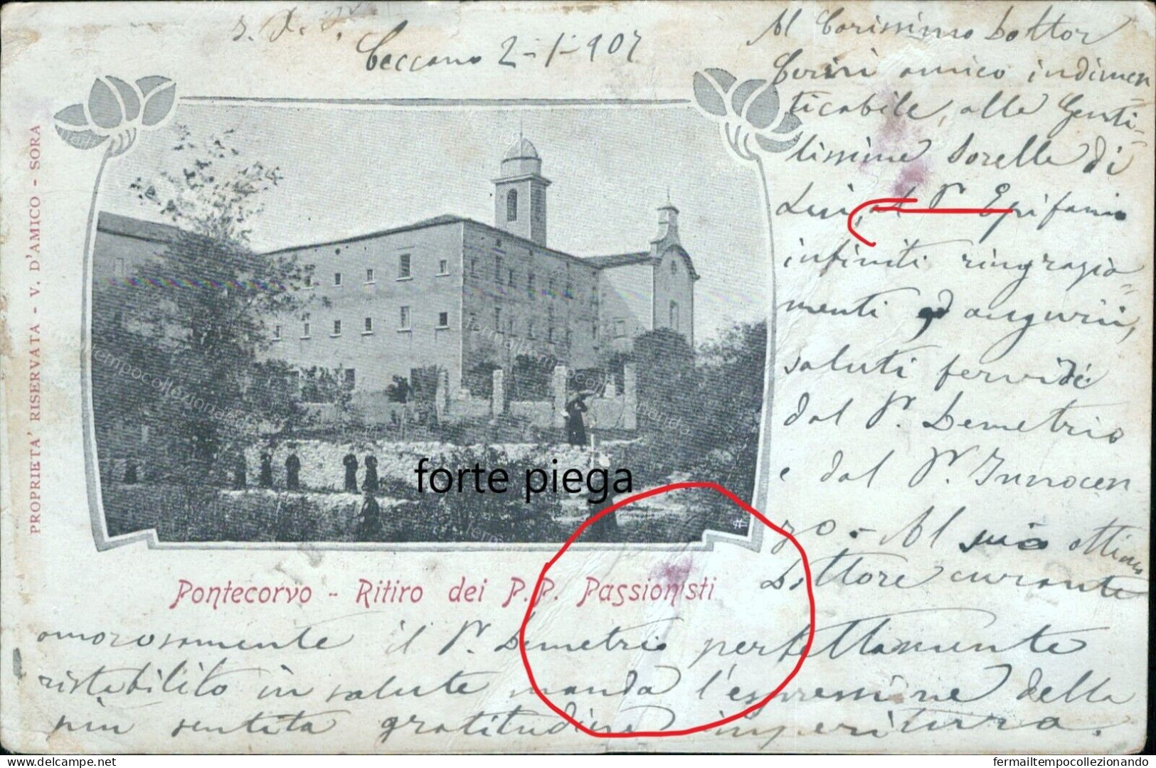 Cs455 Cartolina Pontecorvo Ritiro Dei P.p.passionisti Frosinone Lazio - Frosinone