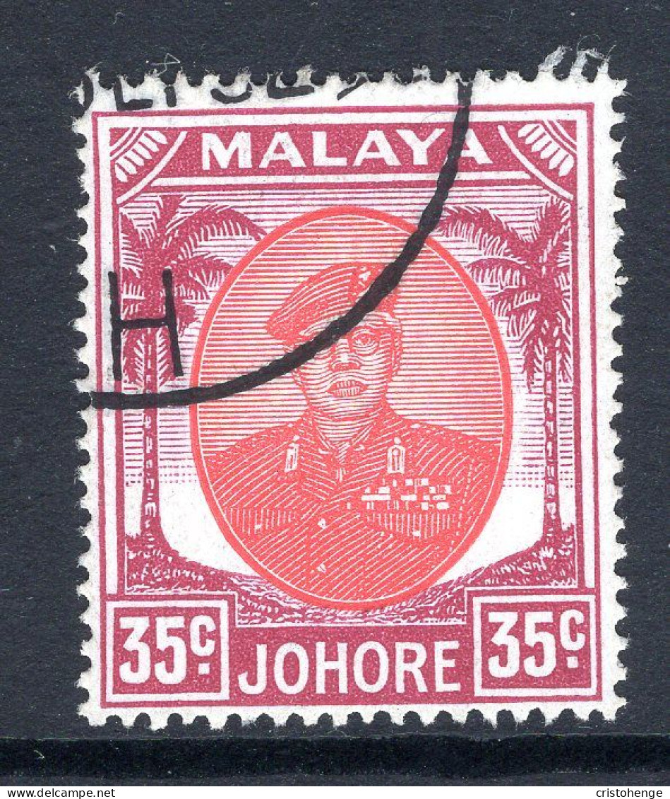 Malaysian States - Johore - 1949 Sultan Sir Ibrahim - 35c Scarlet & Purple Used (SG 142b) - Johore