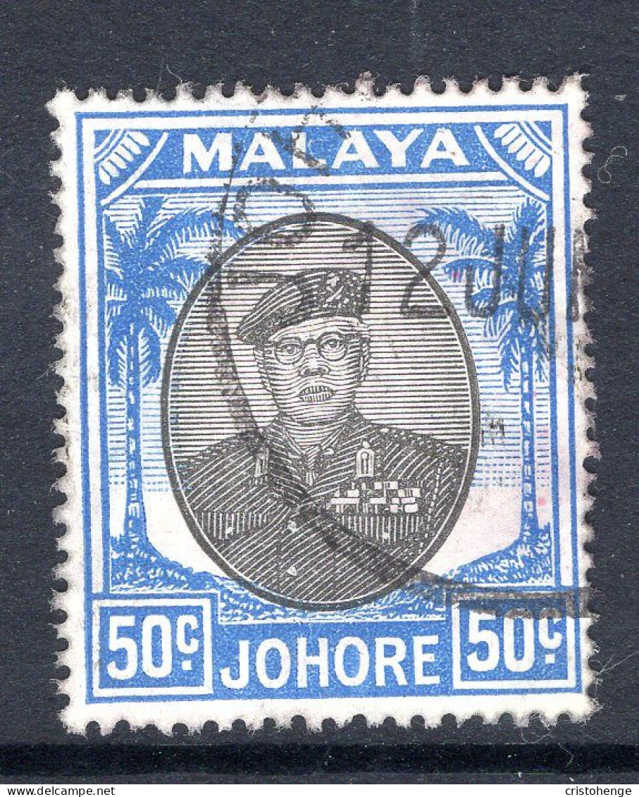 Malaysian States - Johore - 1949 Sultan Sir Ibrahim - 50c Black & Blue Used (SG 144) - Johore