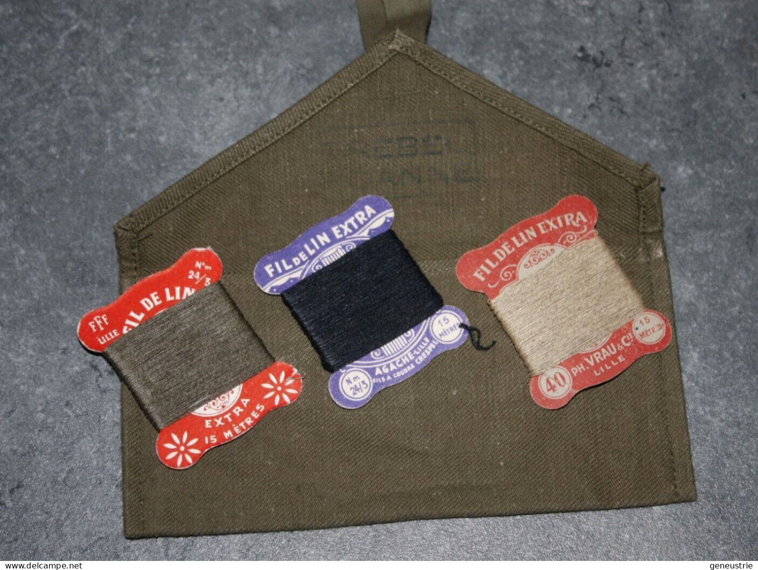 WW2 Trousse Couture (cousette) Trebel à Roanne + Bobines De Fils Vrau à Lille WWII - Uitrusting