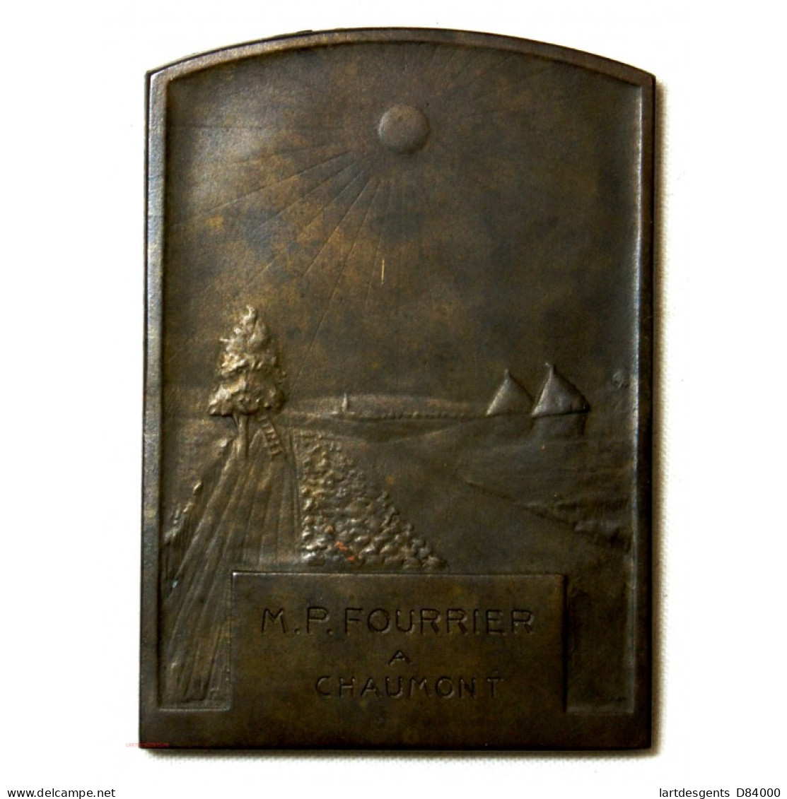 Médaille Plaque Bronze, Comptoir De L' Azote Attribué - Professionals/Firms