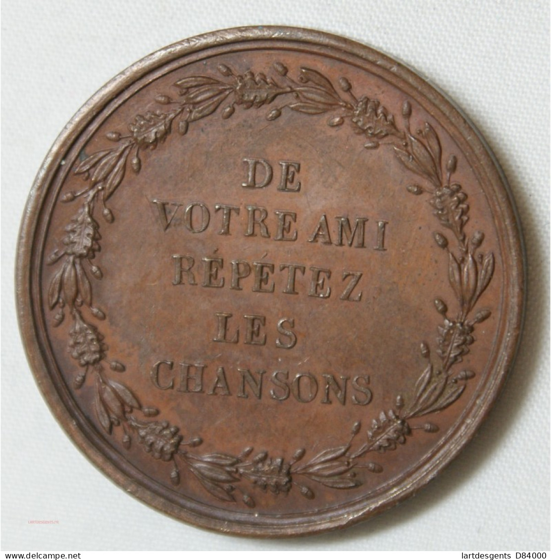 MEDAILLE Pierre Jean DE BERANGER 1857 Par Montagny.F - Professionals / Firms