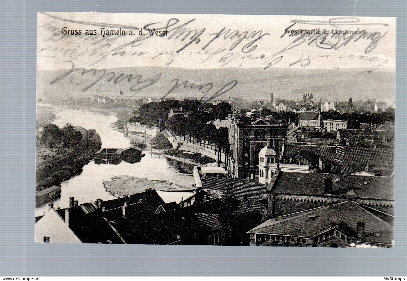 DR 1909 Postkarte Germania Luxus Gebraucht Bahnpost "Halle (s)-Lohne" - Briefe U. Dokumente