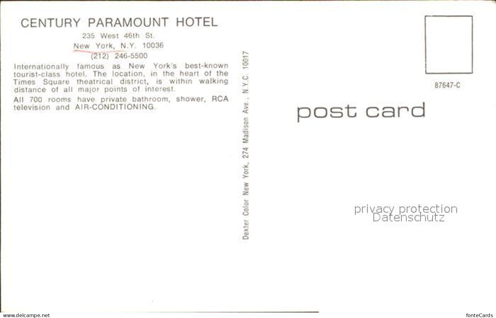 72045295 New_York_City Century Paramount Hotel - Otros & Sin Clasificación