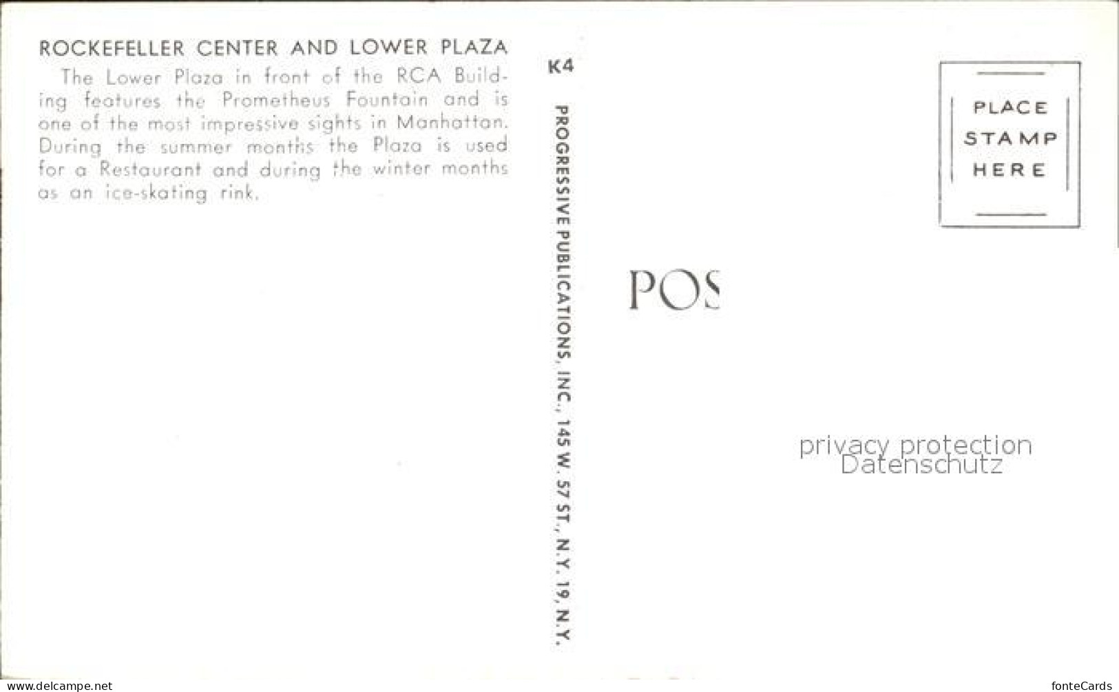 72045292 New_York_City Rockefeller Center And Lower Plaza - Other & Unclassified