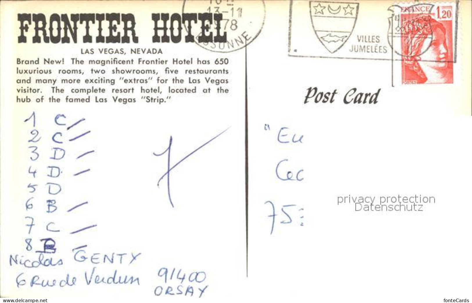 72045270 Las_Vegas_Nevada Frontier Hotel Swimmingpool - Autres & Non Classés