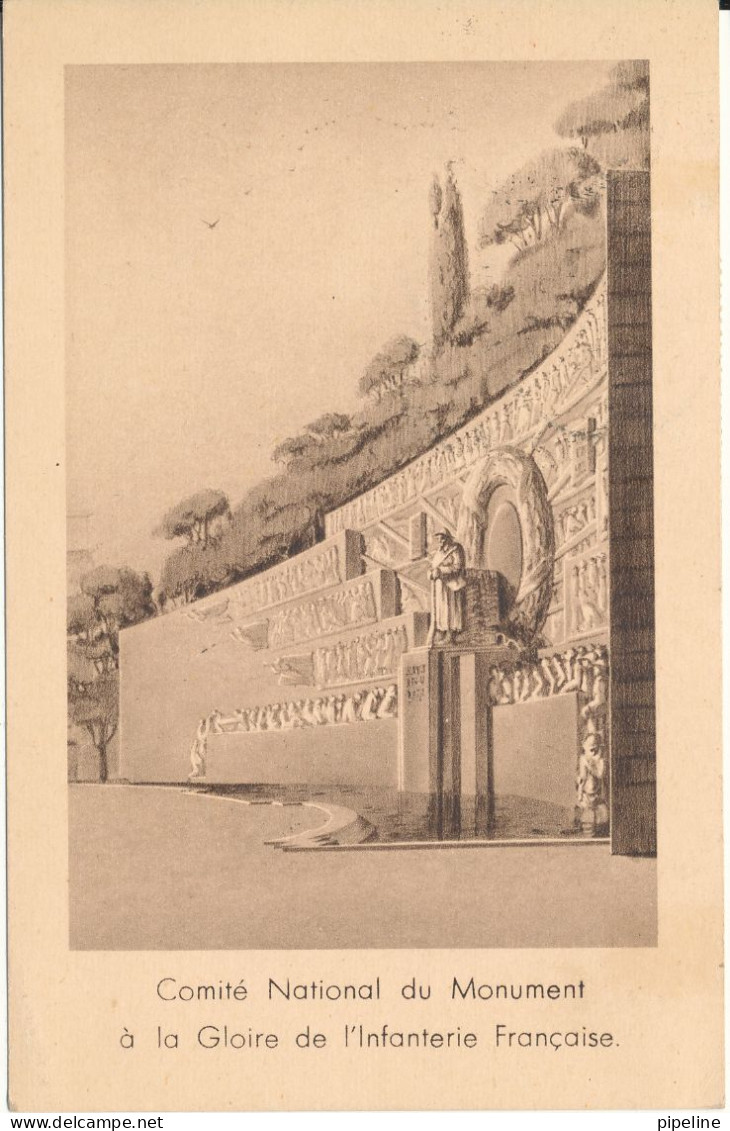 France Carte Postale Comite National Du Monuament A La Glorie De L' Infanterie Francaise 7-6-1939 - Briefe U. Dokumente