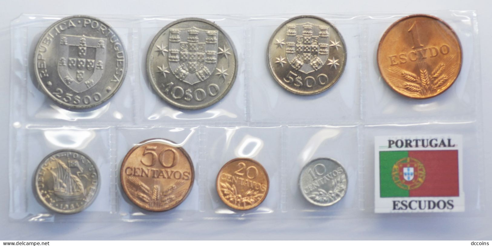 Serie Escudos 8 Coins Uncirculated With Original Color Can Be Different Dates. - Portugal