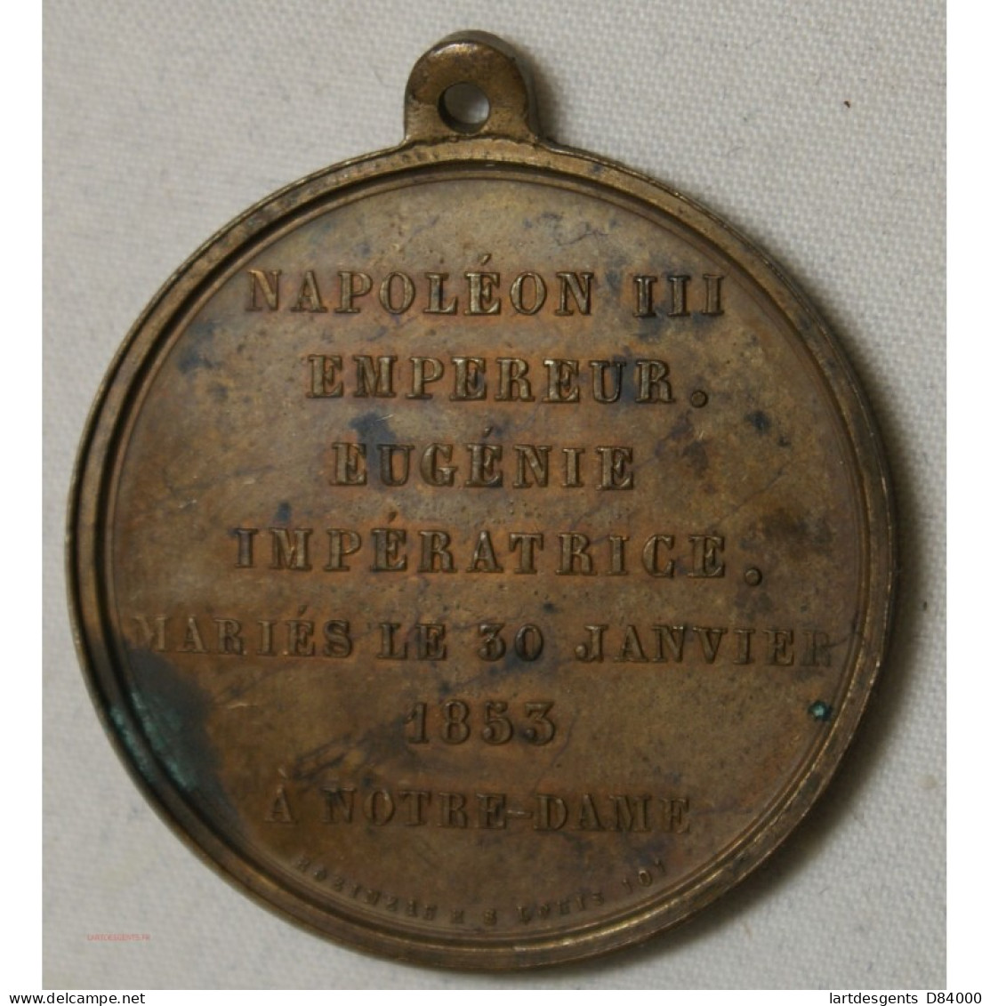 MEDAILLE Mariage Eugénie Et Napoléon III Par ROBINEAU - Professionals / Firms