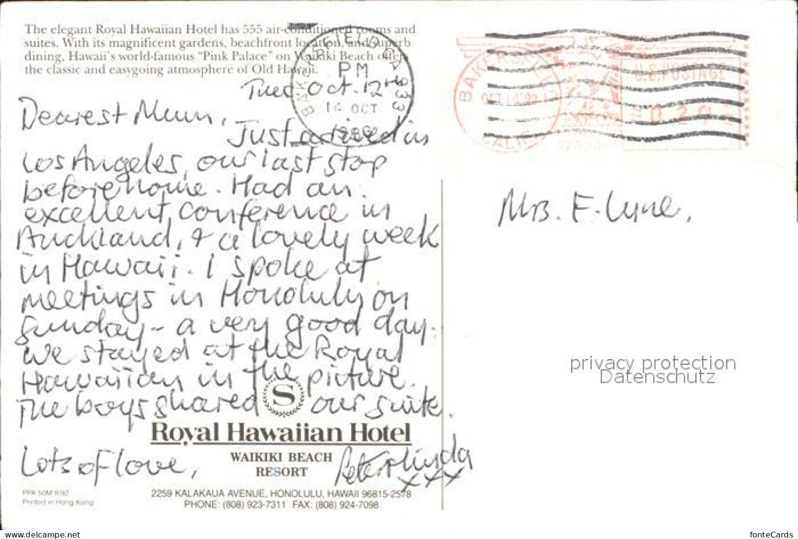 72033524 Honolulu Royal Hawaiian Hotel Waikiki Beach Resort - Other & Unclassified