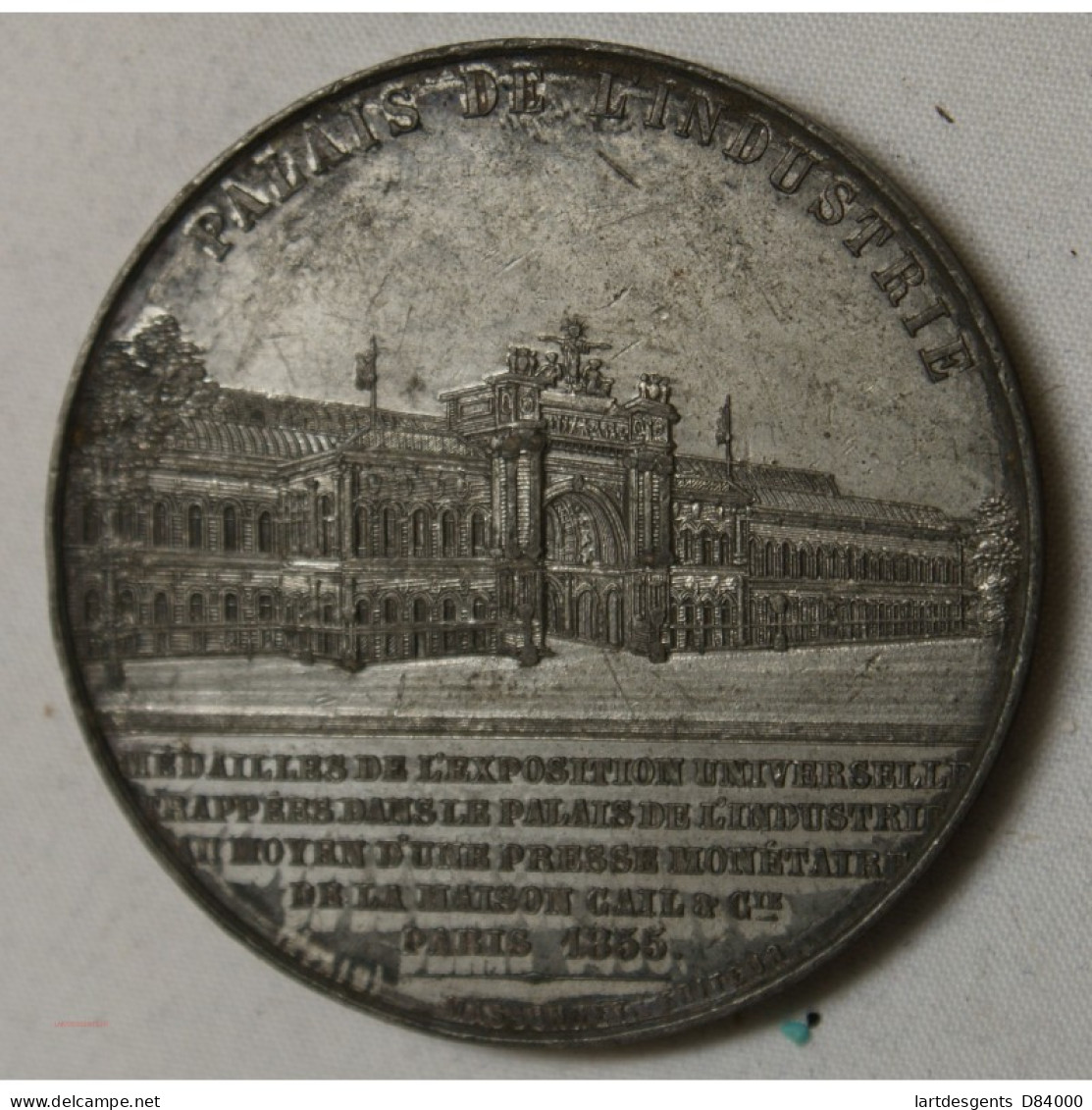 MEDAILLE NAPOLEON III, EXPO UNIVERSELLE 1855 Palais Industrie Par CAQUE.F. - Professionnels / De Société