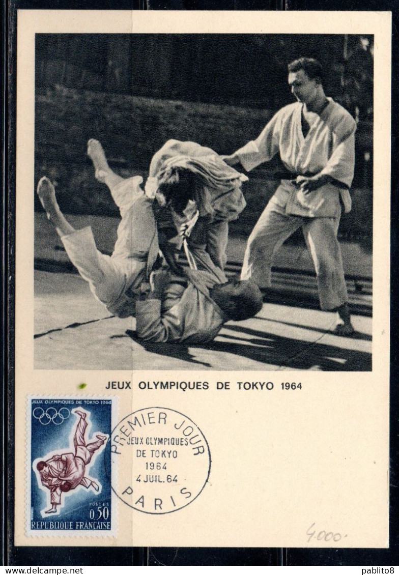 FRANCE FRANCIA 1964 OLYMPIC GAMES OLYMPICS TOKYO JUDO 50c MAXI MAXIMUM CARD CARTE - 1960-1969