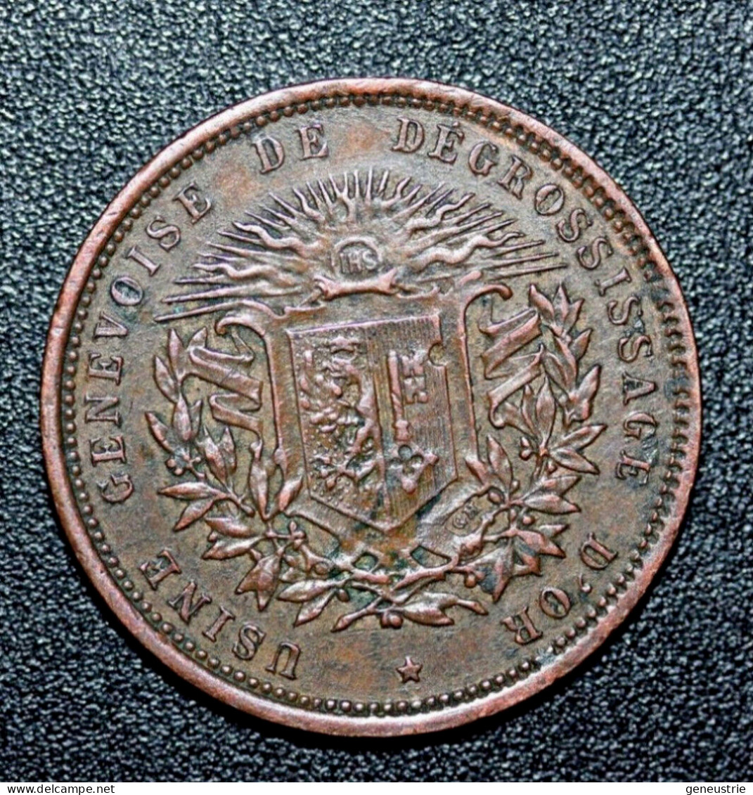 Jeton Module 10c UGDO - Suisse 1896 "Usine Genevoise De Dégrossissage D'Or" - Monedas / De Necesidad