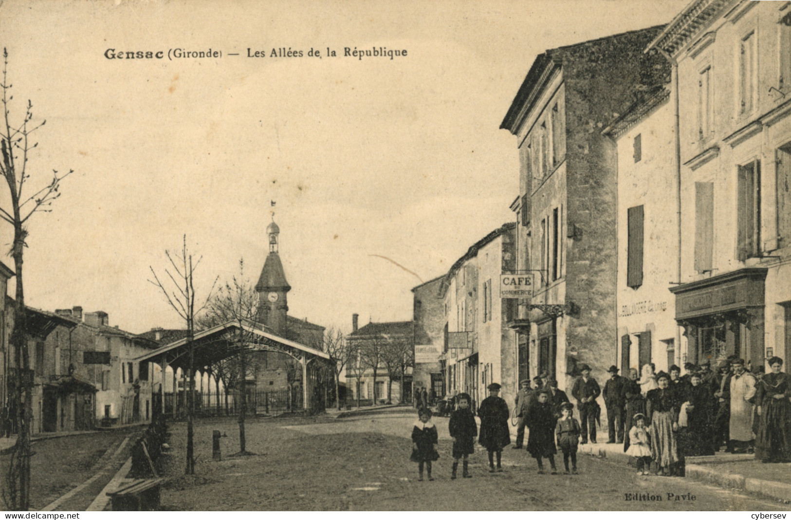 GENSAC - Les Allées De La République - Café Du Commerce - Boulangerie - Belle Animation - Sonstige & Ohne Zuordnung