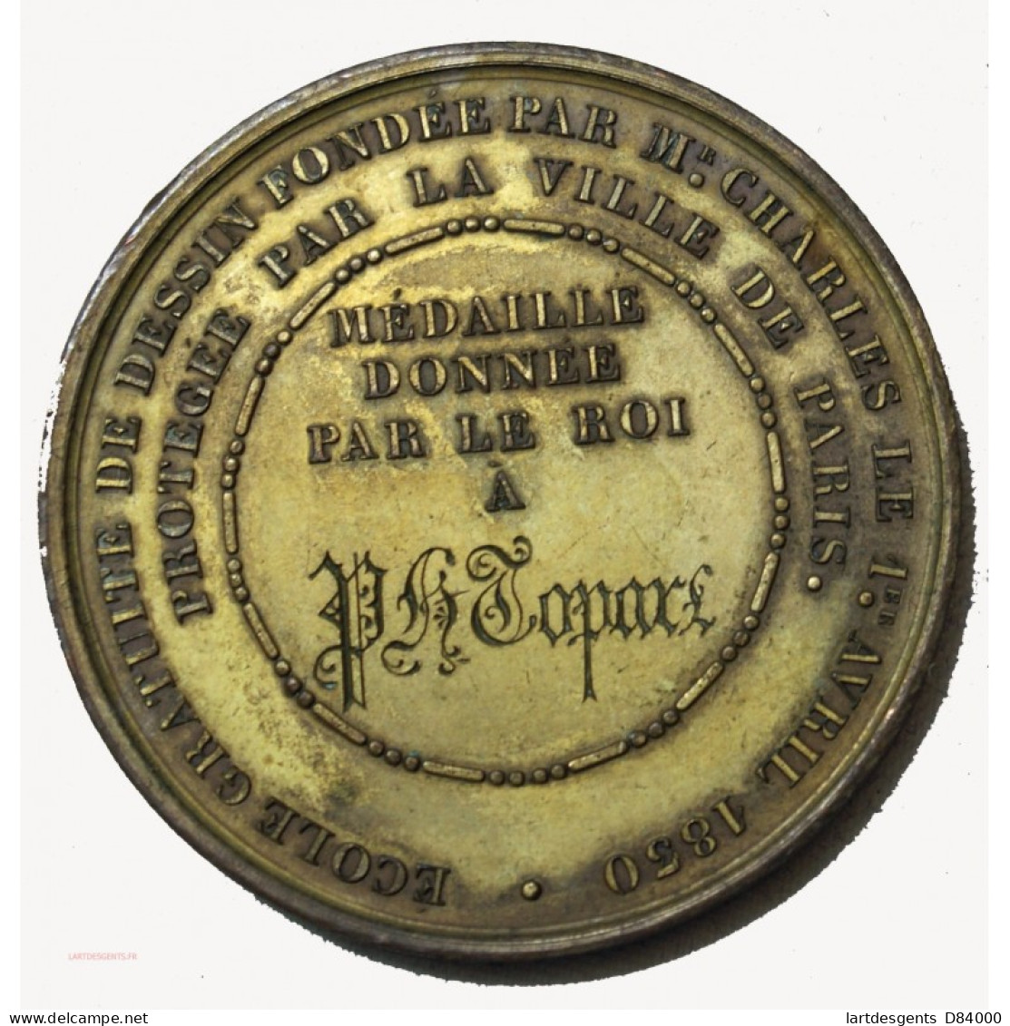 Médaille Louis Philippe Ier Donnée Par Le Roi à Instituteur Paris 1830 - Firma's