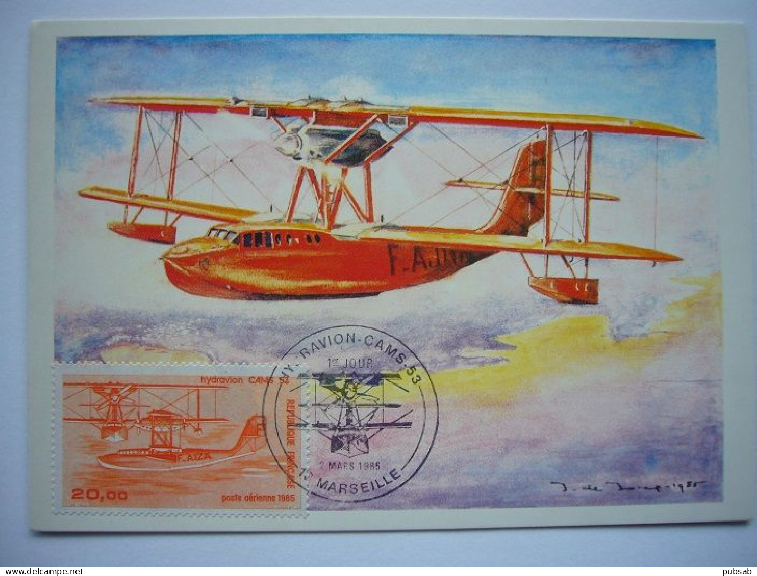 Avion / Airplane / AIR FRANCE / Seaplane : Cams 53 / Carte Maximum - 1919-1938: Entre Guerres