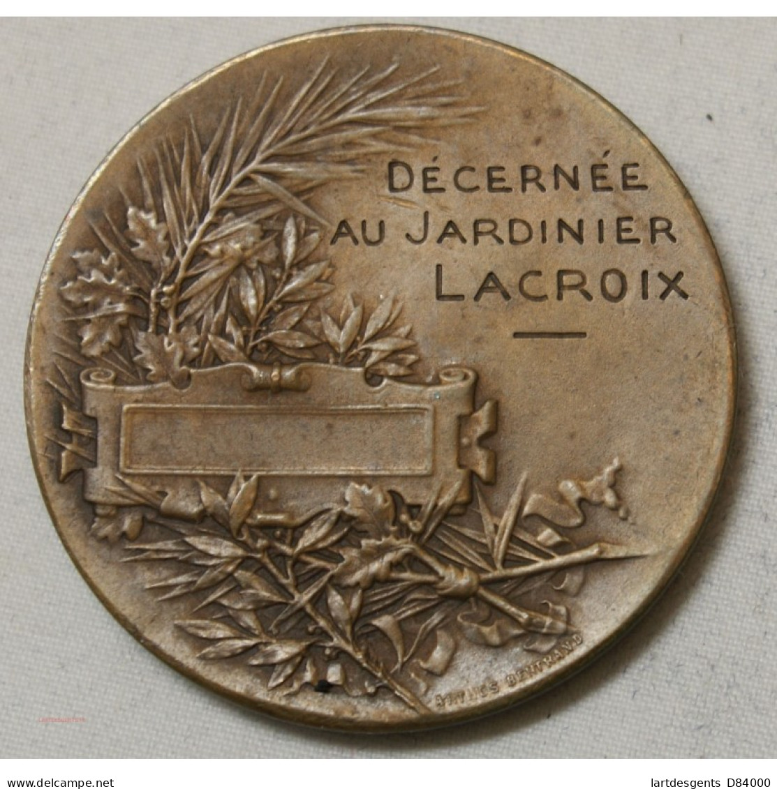 Médaille Bronze Jardiner Par A.DESAIDE. EDIT Décernée - Professionnels / De Société