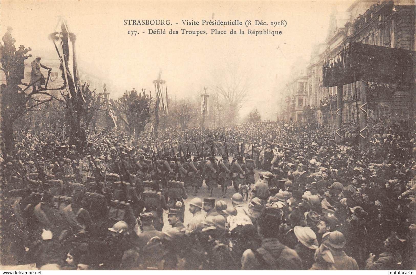 LOT DE 24 CARTES STRASBOURG ENTREE SOLENNELLE NOVEMBRE ET DECEMBRE 1918 PETAIN POINCARE ..