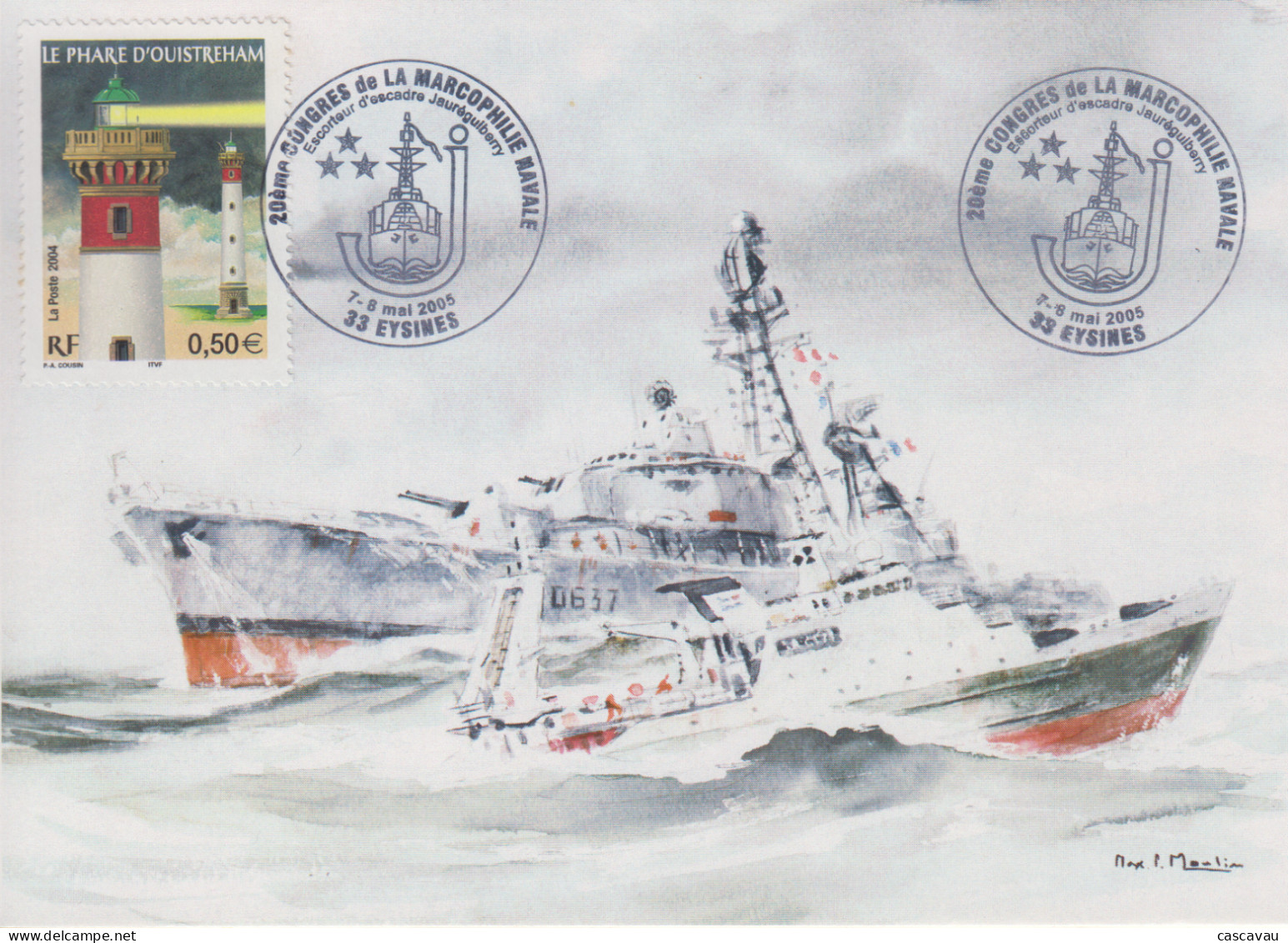 Carte   FRANCE   20éme  Congrés  De   La   Marcophilie  Navale    EYSINES   2005 - Commemorative Postmarks