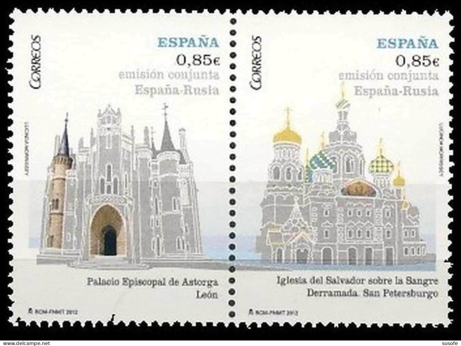 España 2012 Edifil 4737/8 Sellos ** UNESCO Patrimonio De La Humanidad Palacio Episcopal De Astorga (Leon) Antonio Gaudi - Unused Stamps