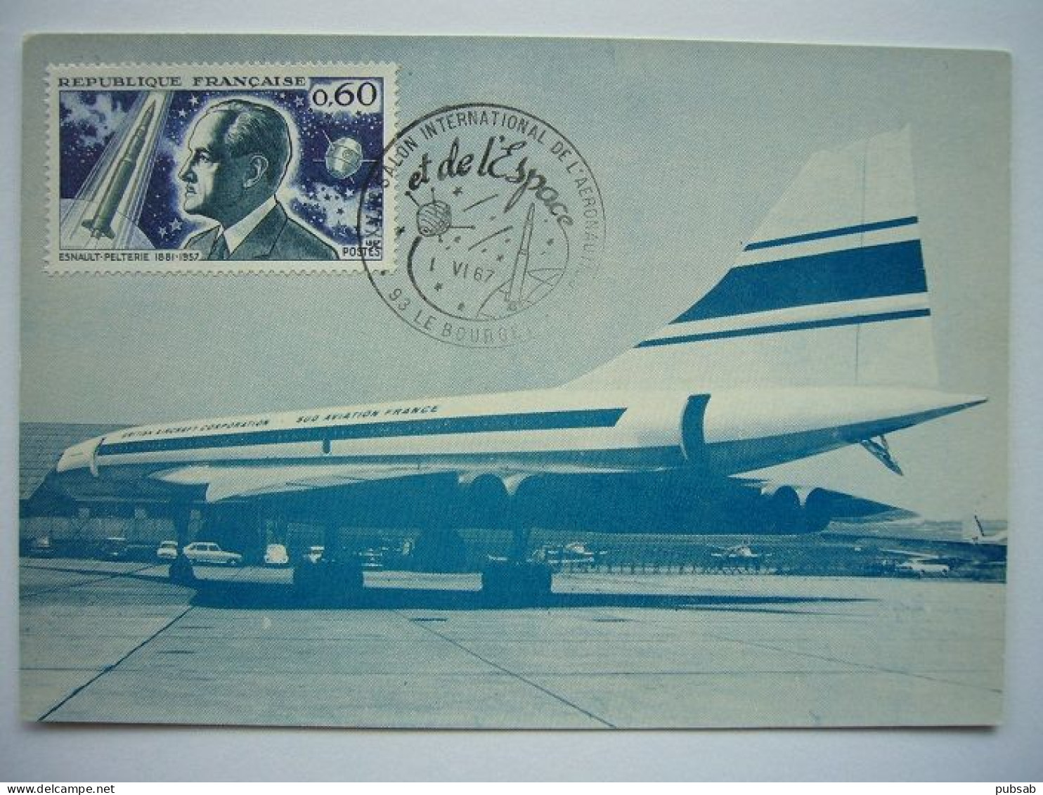 Avion / Airplane / CONCORDE / 001 Registered As F-WTSS / Seen At Le Bourget Airport / 1967 / Carte Maximum - 1946-....: Moderne