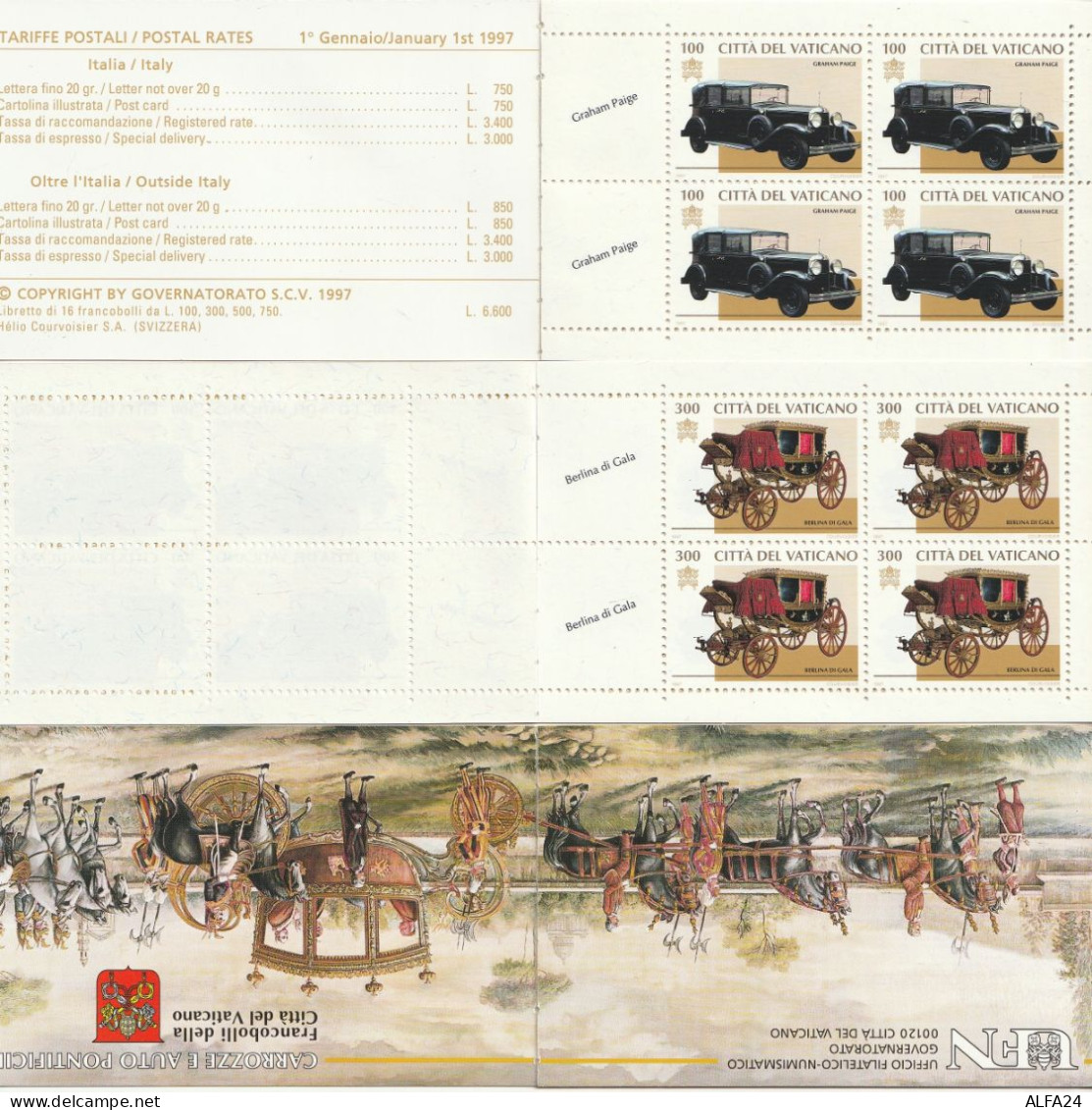 LIBRETTO VATICANO CARROZZE E AUTO PONTIFICIE (XT4130 - Postzegelboekjes