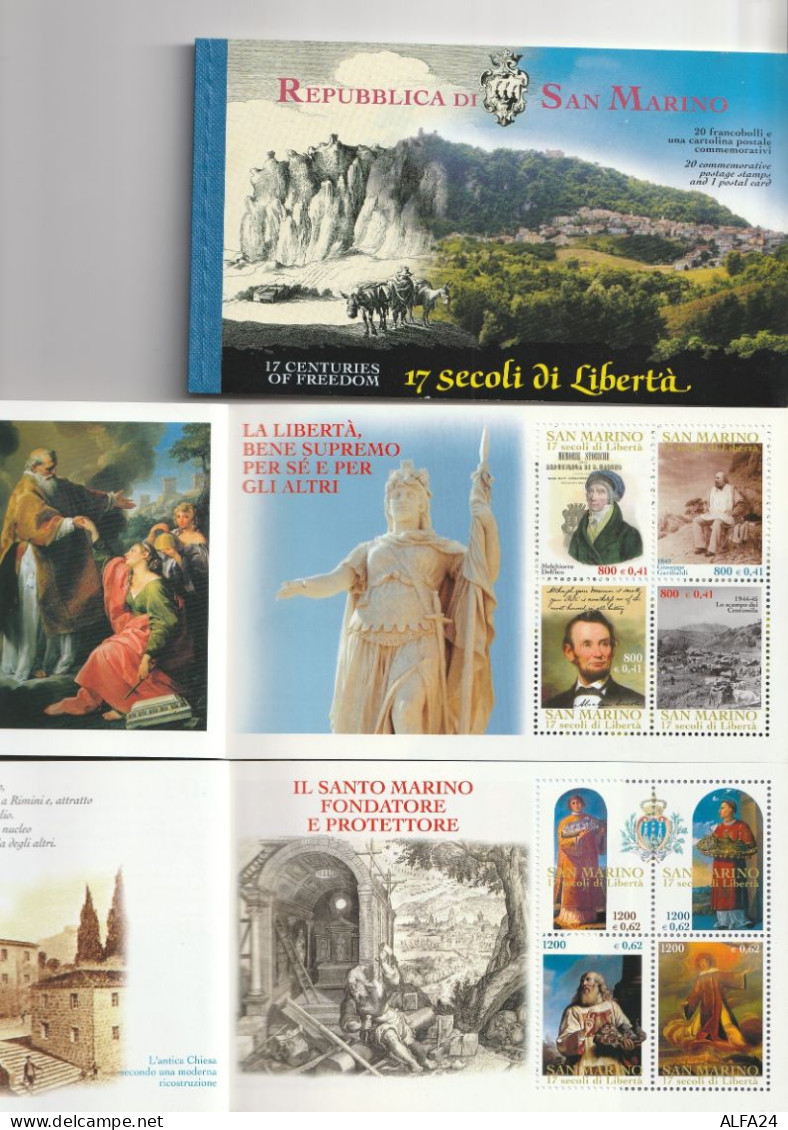 LIBRETTO REPUBBLICA SANMARINO 17 SECOLI DI LIBERTA NUOVO (XT4106 - Carnets